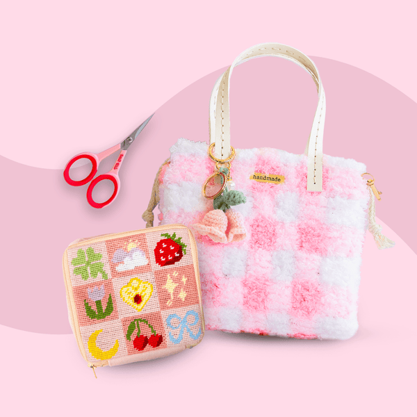 Craft Club Co PINK PERFECTION - Half Stitch Pouch & Woven Bag Bundle
