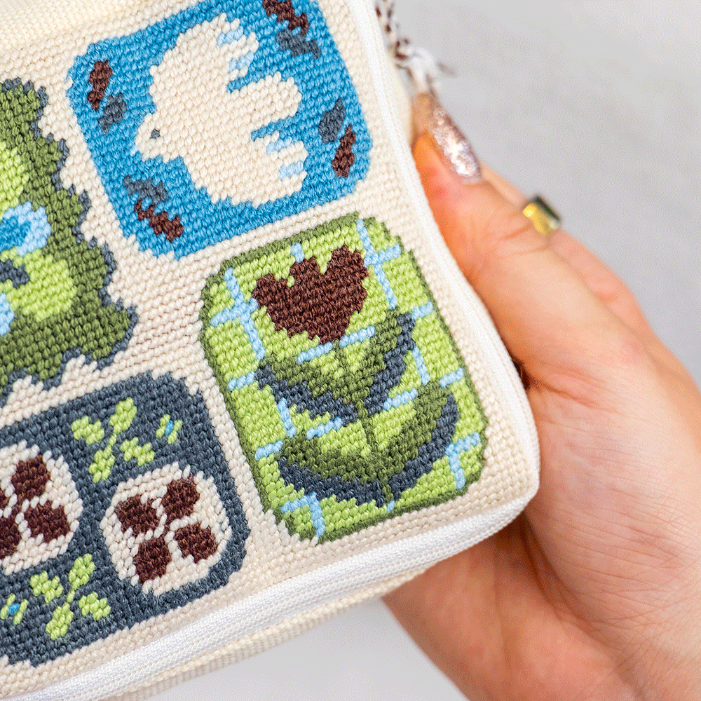 Craft Club Co Fluttering Fables - Needlepoint Pouch Kit