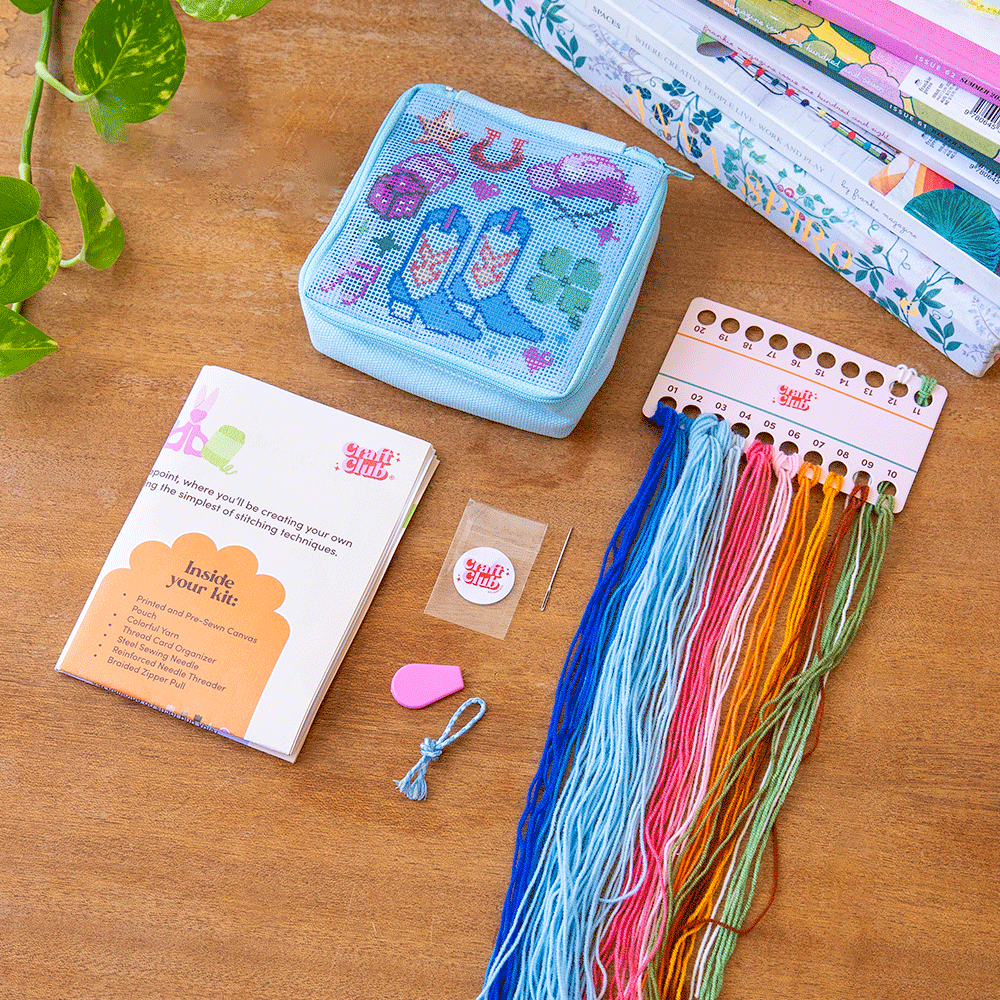 Craft Club Co Howdy - Needlepoint Pouch Kit