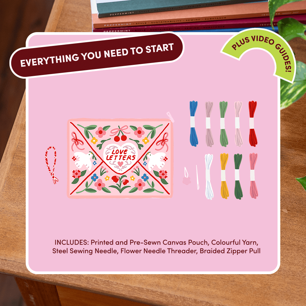 Craft Club Co Love Letters - Needlepoint Pouch Kit