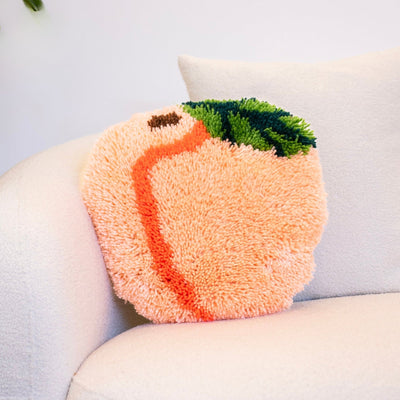 Craft Club Co PEACH Latch Hook Fruit Cushion Kit