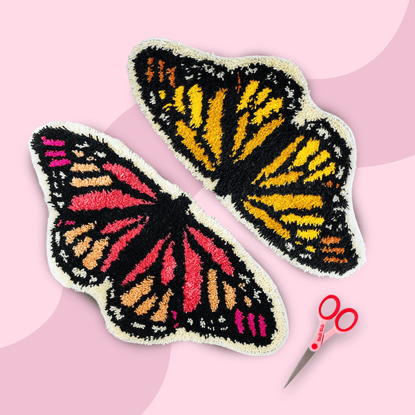 Craft Club Co THE BUTTERFLIES - Latch Hook Rug Kit Bundle