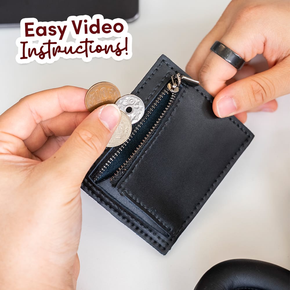 Craft Club Co NAPPA BLACK THE SLIP - Leather Cardholder Kit