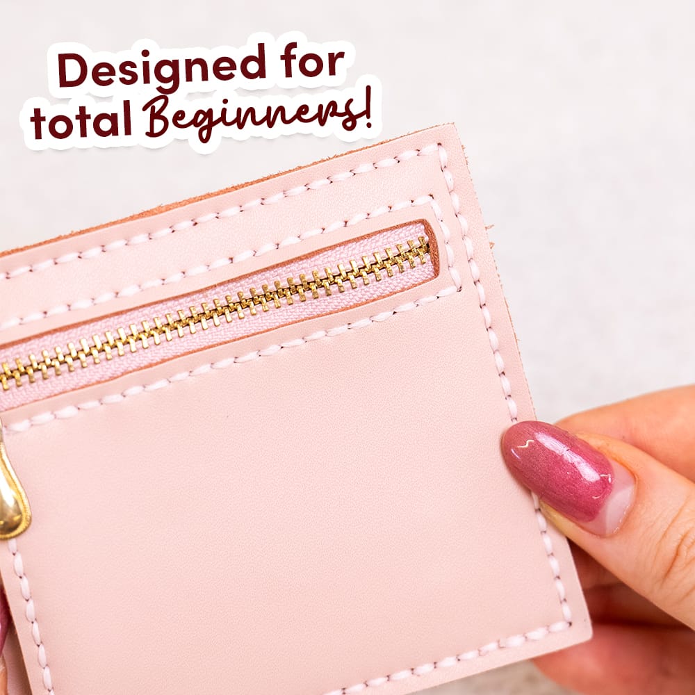 Craft Club Co PASTEL PINK THE SLIP - Leather Cardholder Kit