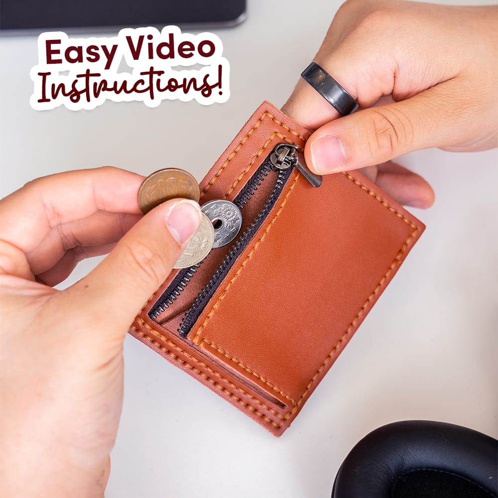 Craft Club Co TAN BROWN THE SLIP - Leather Cardholder Kit