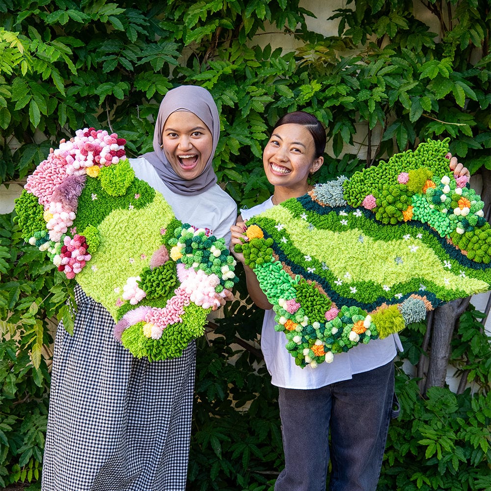 Craft Club Co BUBBLEGUM GARDEN - Moss Rug Making Kit