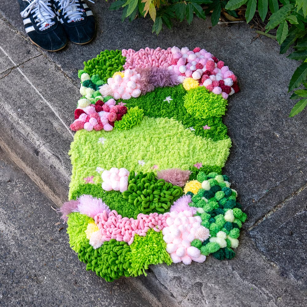 Craft Club Co BUBBLEGUM GARDEN - Moss Rug Making Kit