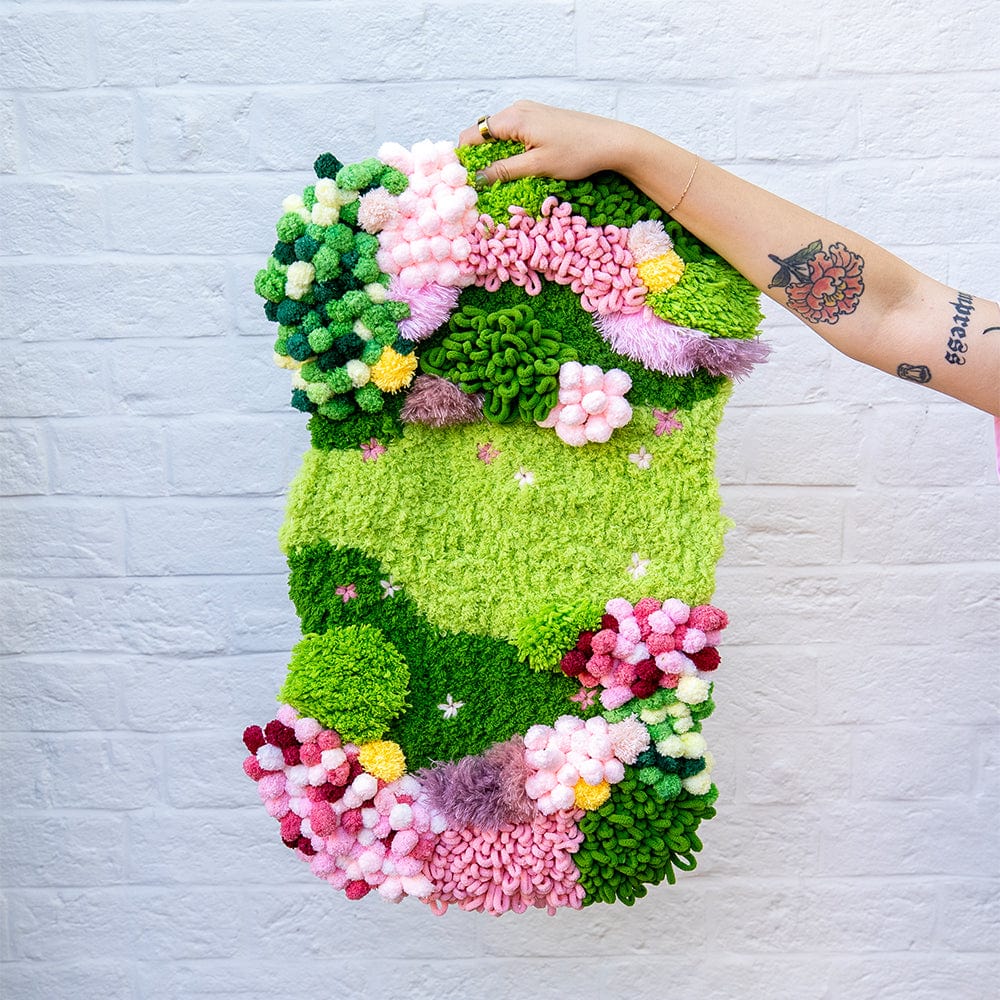 Craft Club Co BUBBLEGUM GARDEN - Moss Rug Making Kit