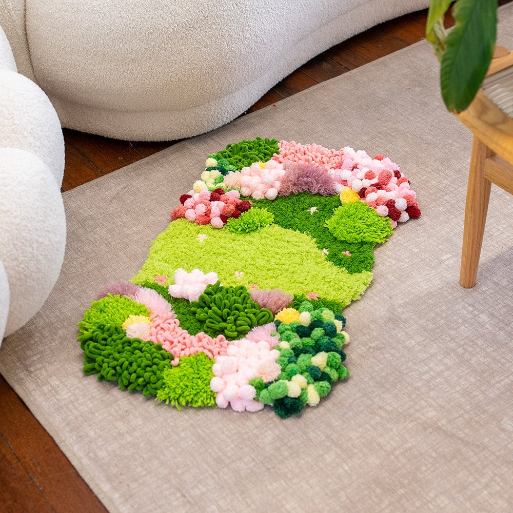 Craft Club Co BUBBLEGUM GARDEN - Moss Rug Making Kit