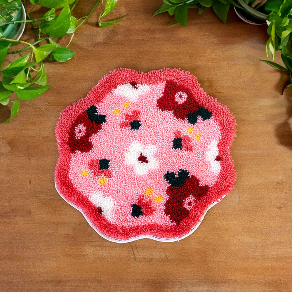 PINK POSIES Rug Making Kit – DIY Retro Flower Rug