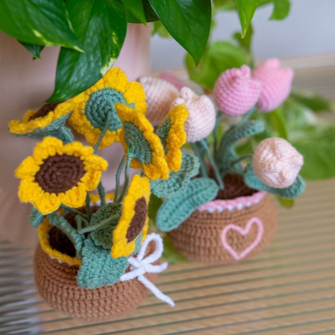 Craft Club Co PLANT POTS | Floral Crochet Bundle