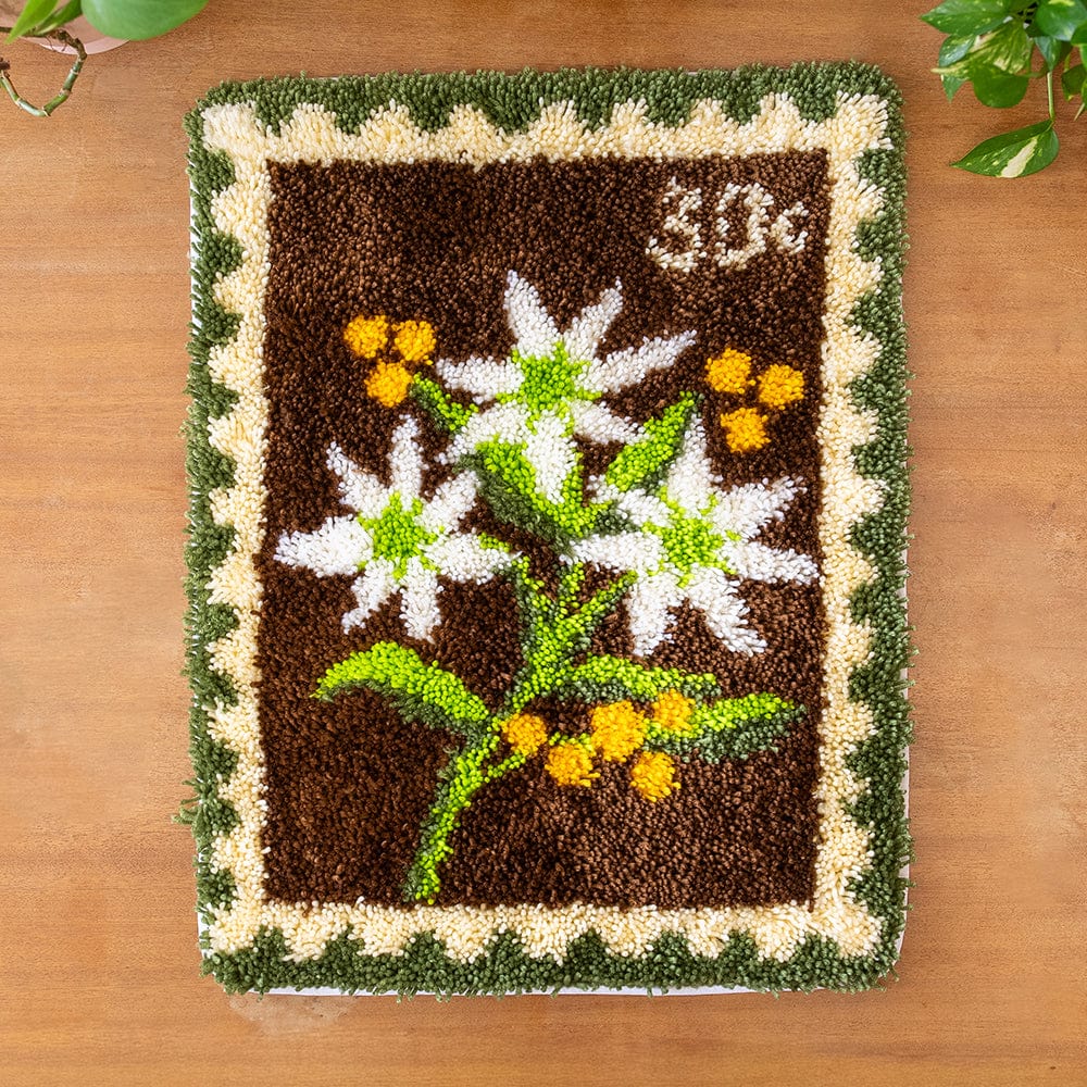 Flannel Flower Stamps - XL Latch Hook Rug Kit