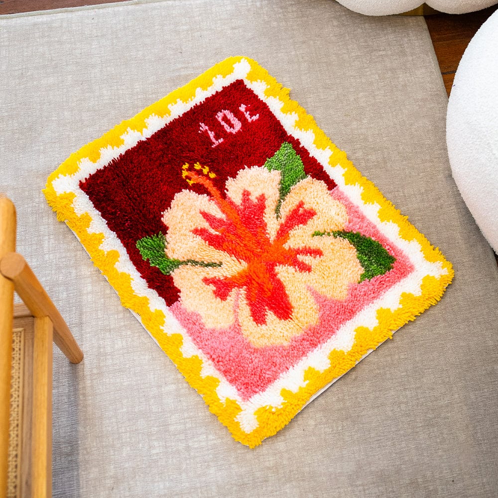 Hibiscus Stamps - XL Latch Hook Rug Kit