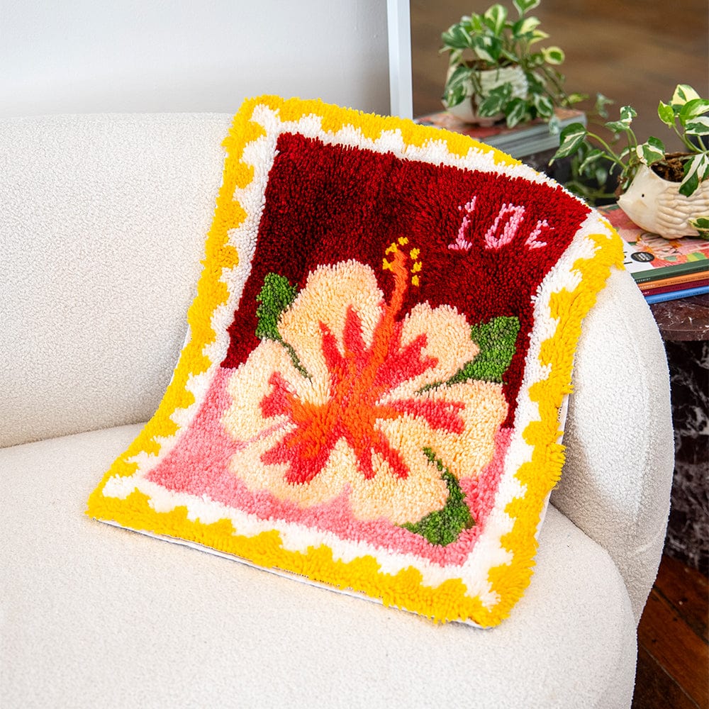 Hibiscus Stamps - XL Latch Hook Rug Kit