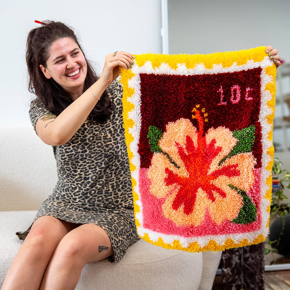 Hibiscus Stamps - XL Latch Hook Rug Kit