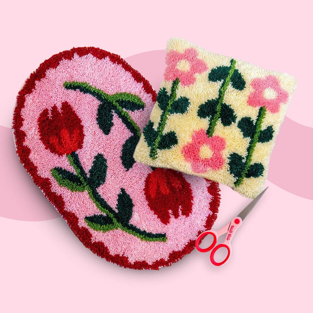 Pink Fever | Latch Hook Rug Making Kit Bundle