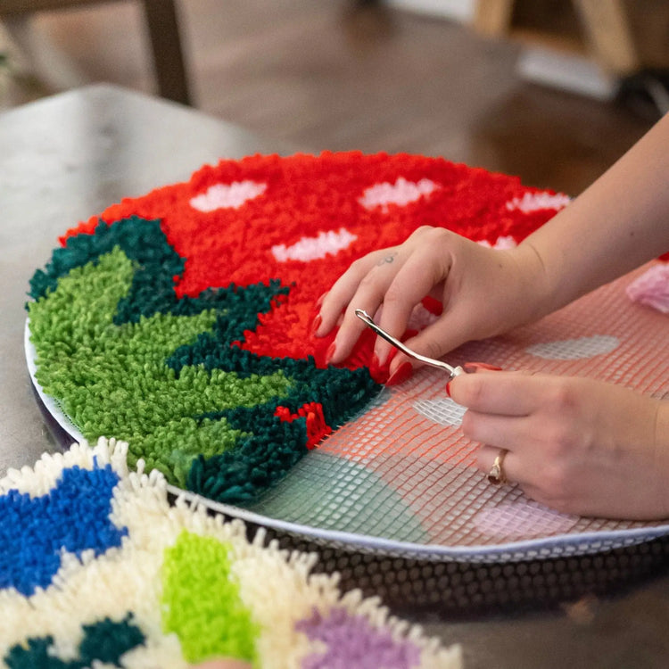 Yarn Rug Craft STRAWBERRY DREAMING Latch Hook Rug Making Kit | Craft Club – Craft Club Co