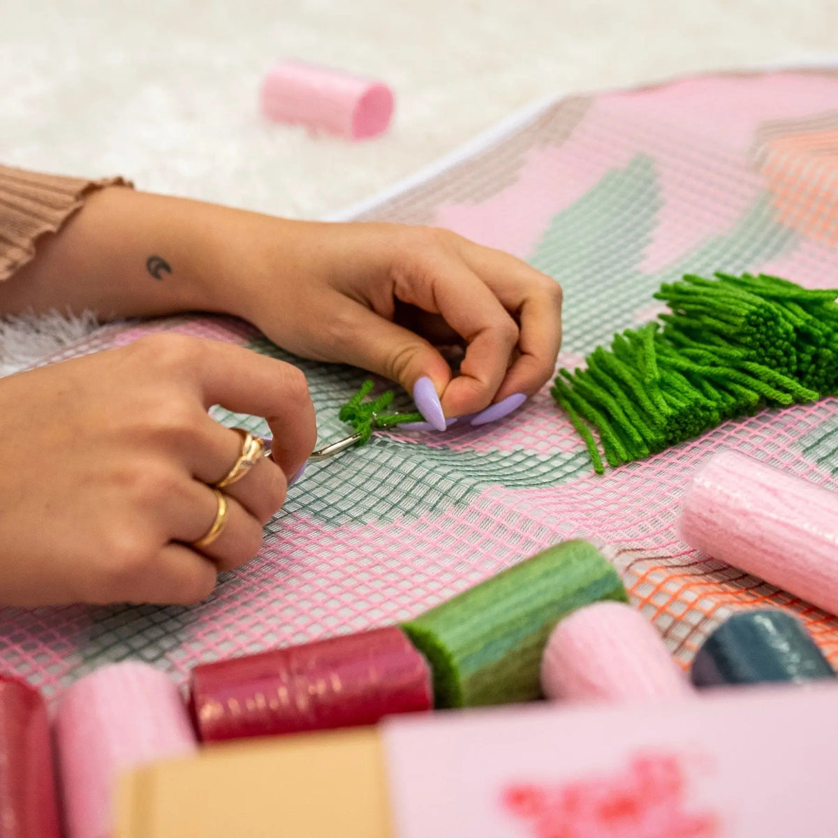 Large Rug Making Kits TULIP FEVER - PARIS Latch Hook Rug Making Kit | Craft Club