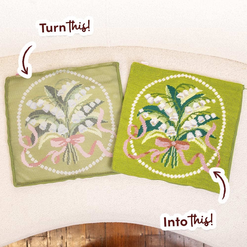 Craft Club Co LILY OF THE VALLEY - Tapestry Needlepoint Cushion Kit