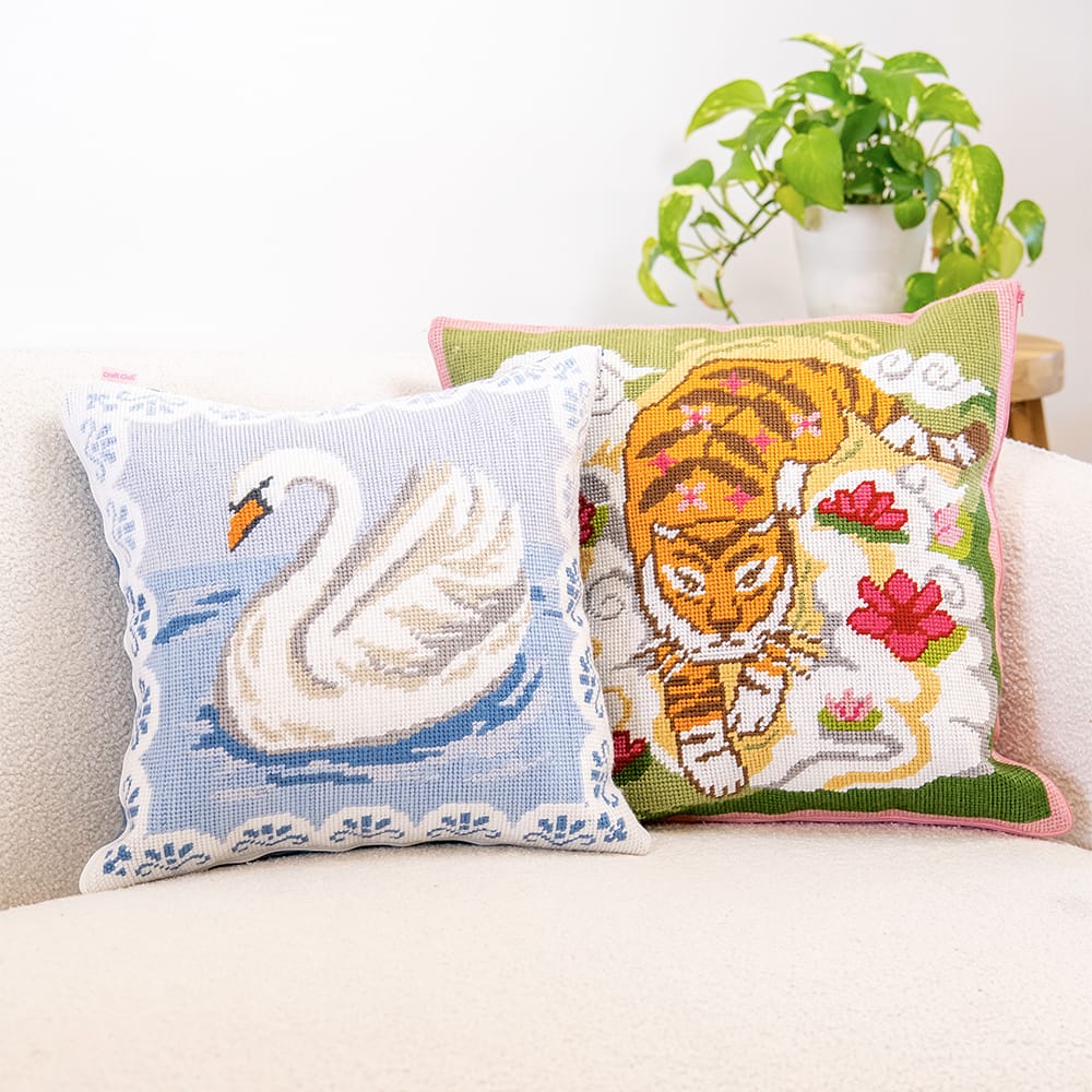 Craft Club Co ODETTE SWAN - Tapestry Needlepoint Cushion Kit