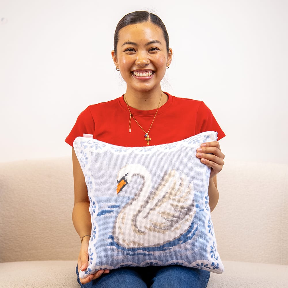 Craft Club Co ODETTE SWAN - Tapestry Needlepoint Cushion Kit