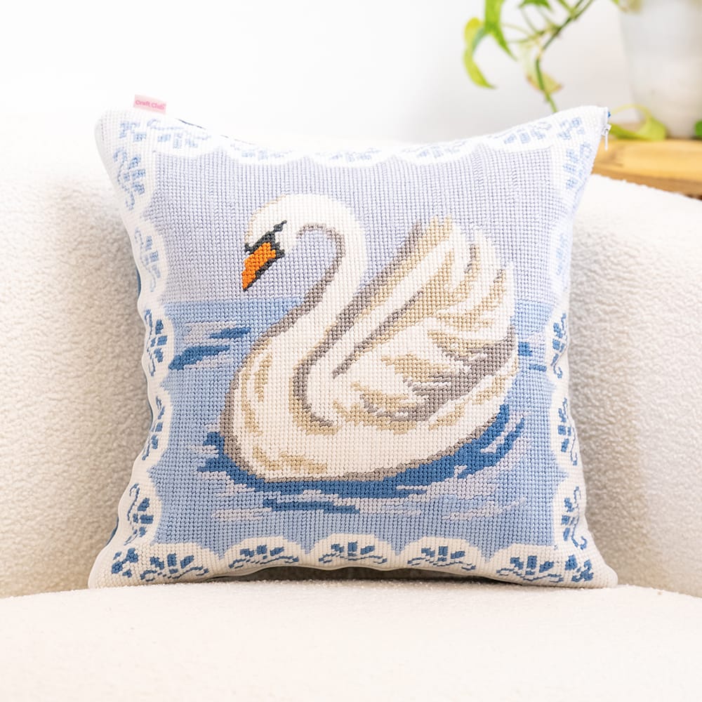 Craft Club Co ODETTE SWAN - Tapestry Needlepoint Cushion Kit