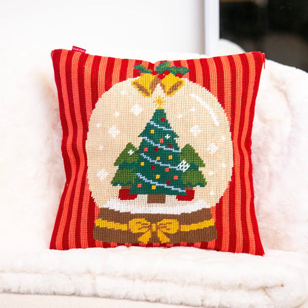 SNOW GLOBE - Tapestry Needlepoint Cushion Kit