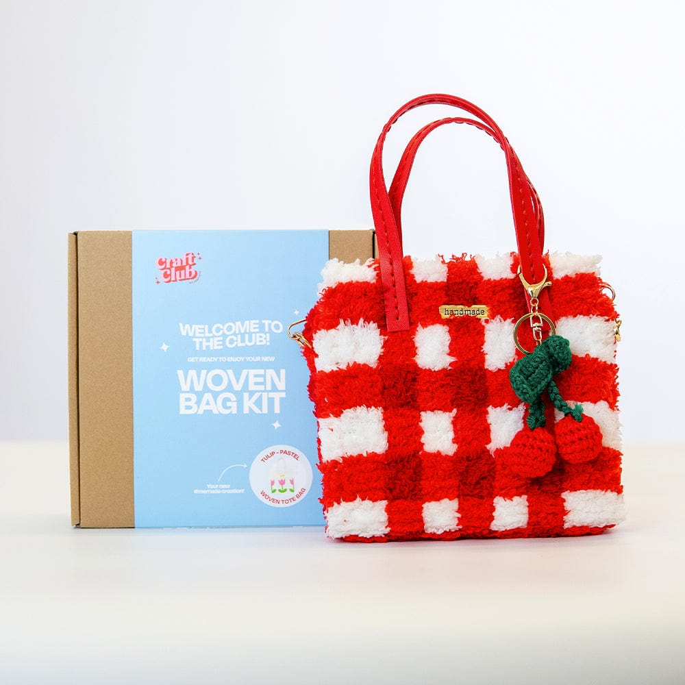 Craft Club Co GINGHAM - RED Woven Tote Bag Kit