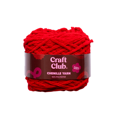Craft Club Co Berry Red Chenille Yarn