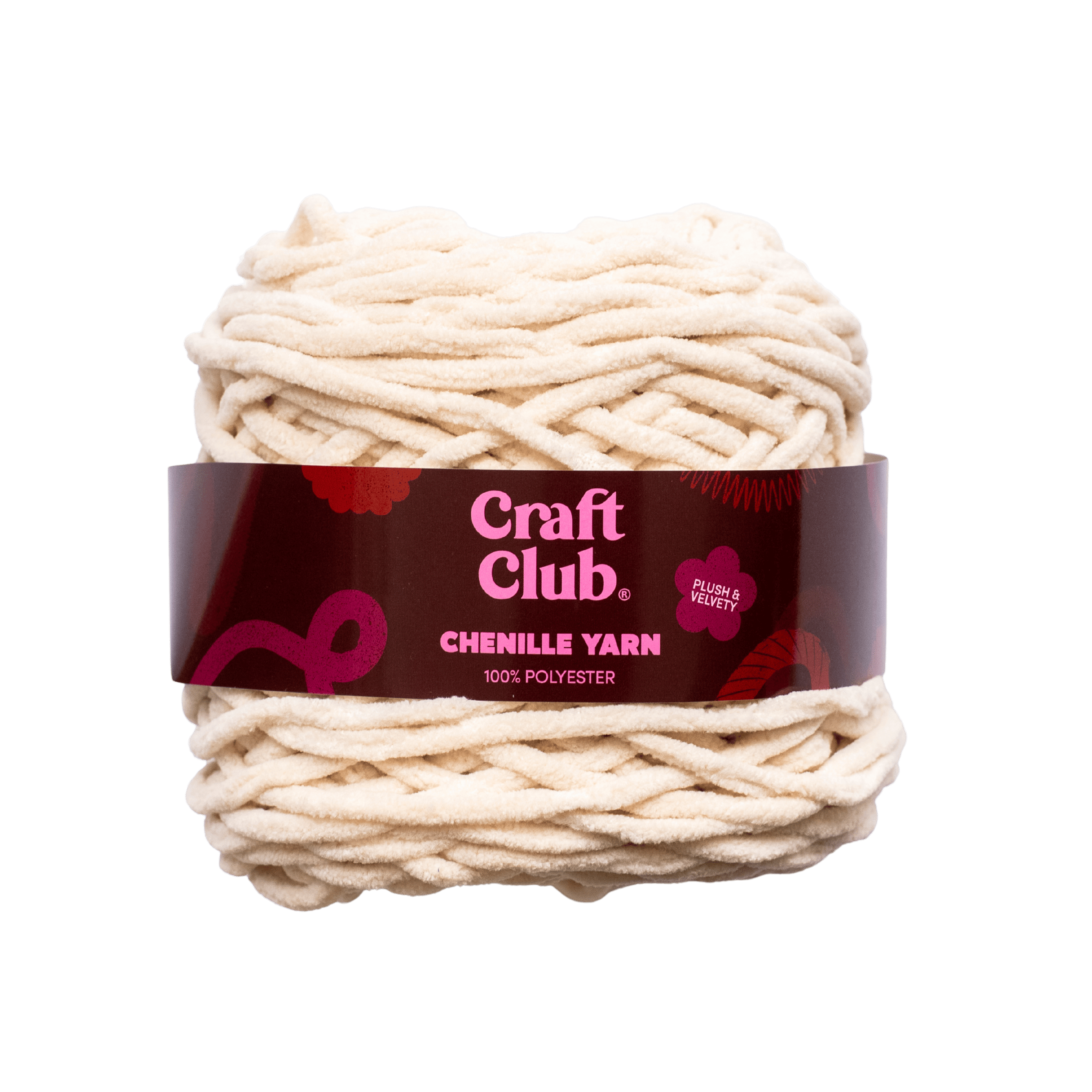 Craft Club Co Ecru Beige Chenille Yarn