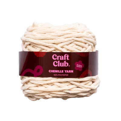Craft Club Co Ecru Beige Chenille Yarn