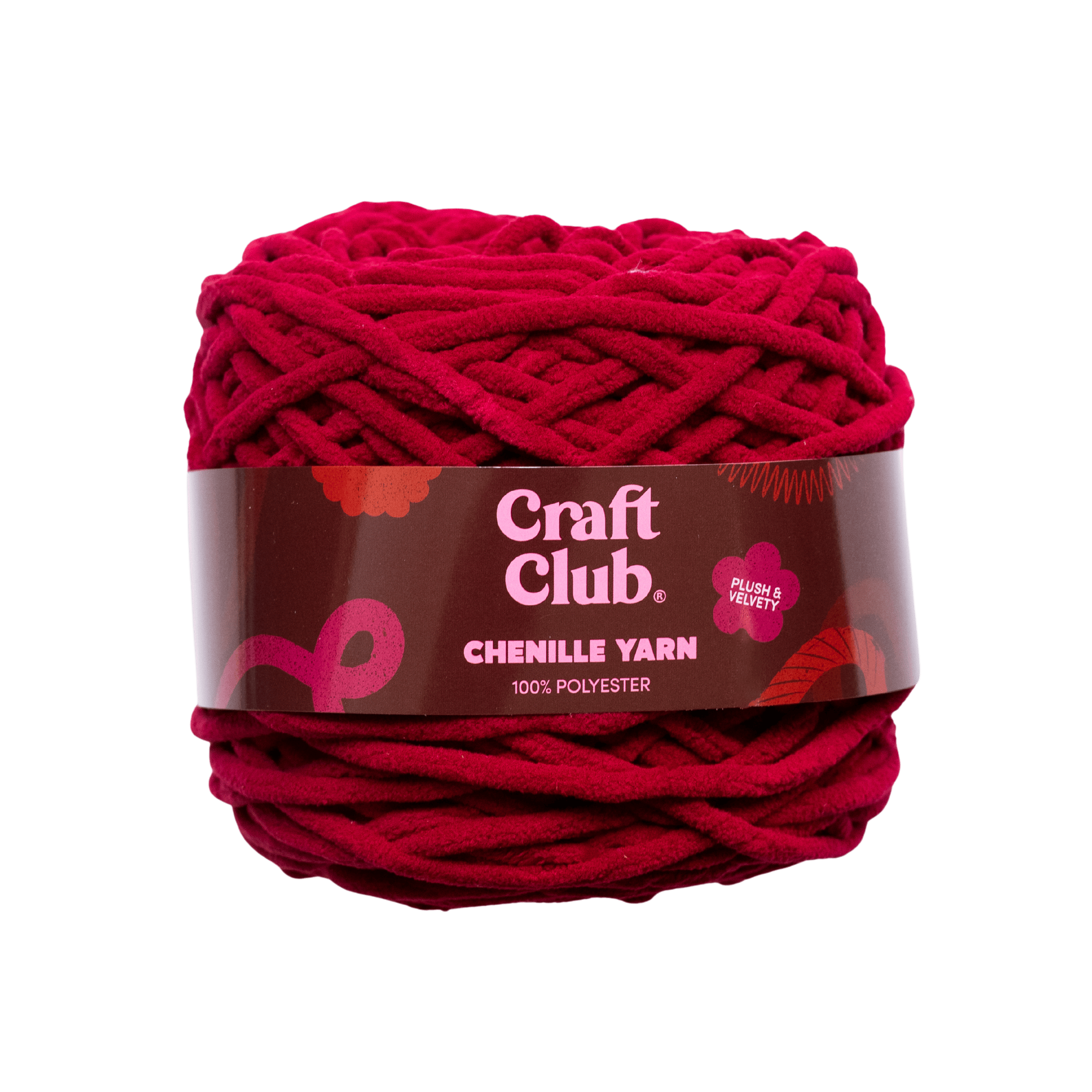 Craft Club Co Ruby Red Chenille Yarn