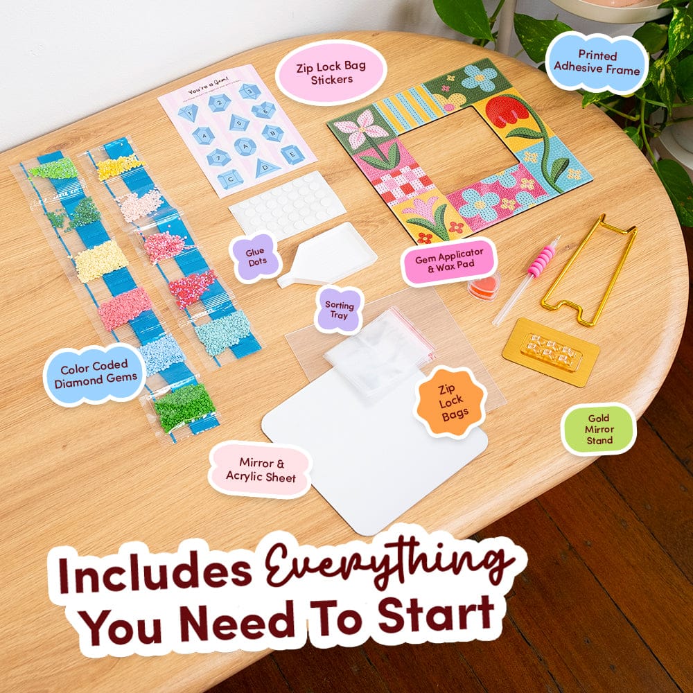 Craft Club Collage Club - Diamond Painting Mirror Frame Kit