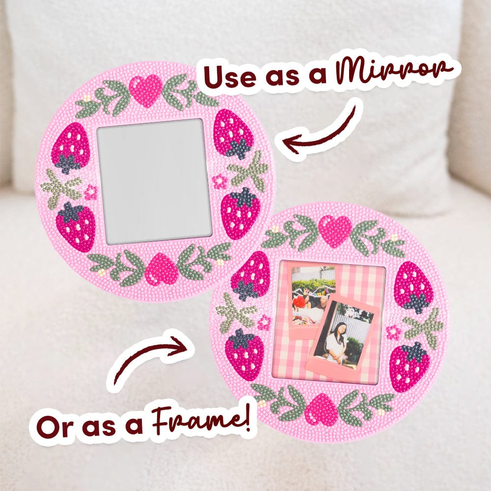 Craft Club Strawberry Sweetheart - Diamond Painting Mirror Frame Kit