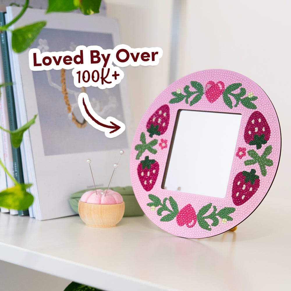 Craft Club Strawberry Sweetheart - Diamond Painting Mirror Frame Kit