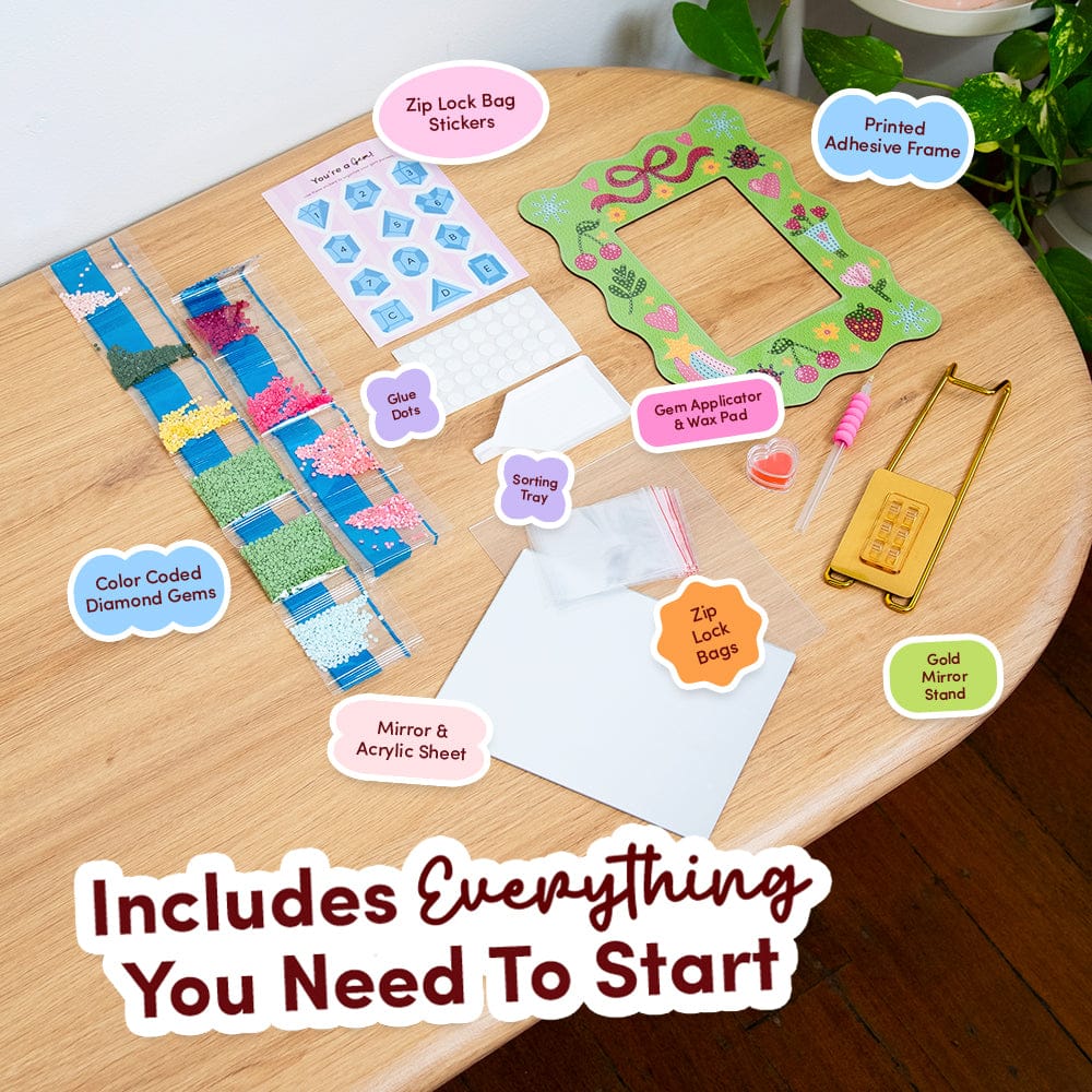 Craft Club Tiny Treasures - Diamond Painting Mirror Frame Kit