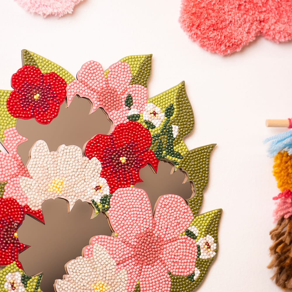 Craft Club In Bloom - Diamond Painting Mirror Wall Hanging Kit