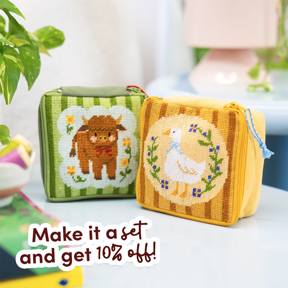 Craft Club HIGHLAND COW - Needlepoint Pouch Kit