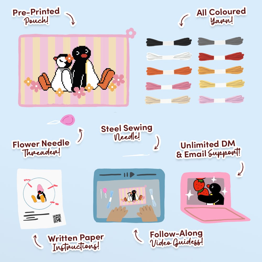 Craft Club PINGU™ & PINGA - Needlepoint Pouch Kit