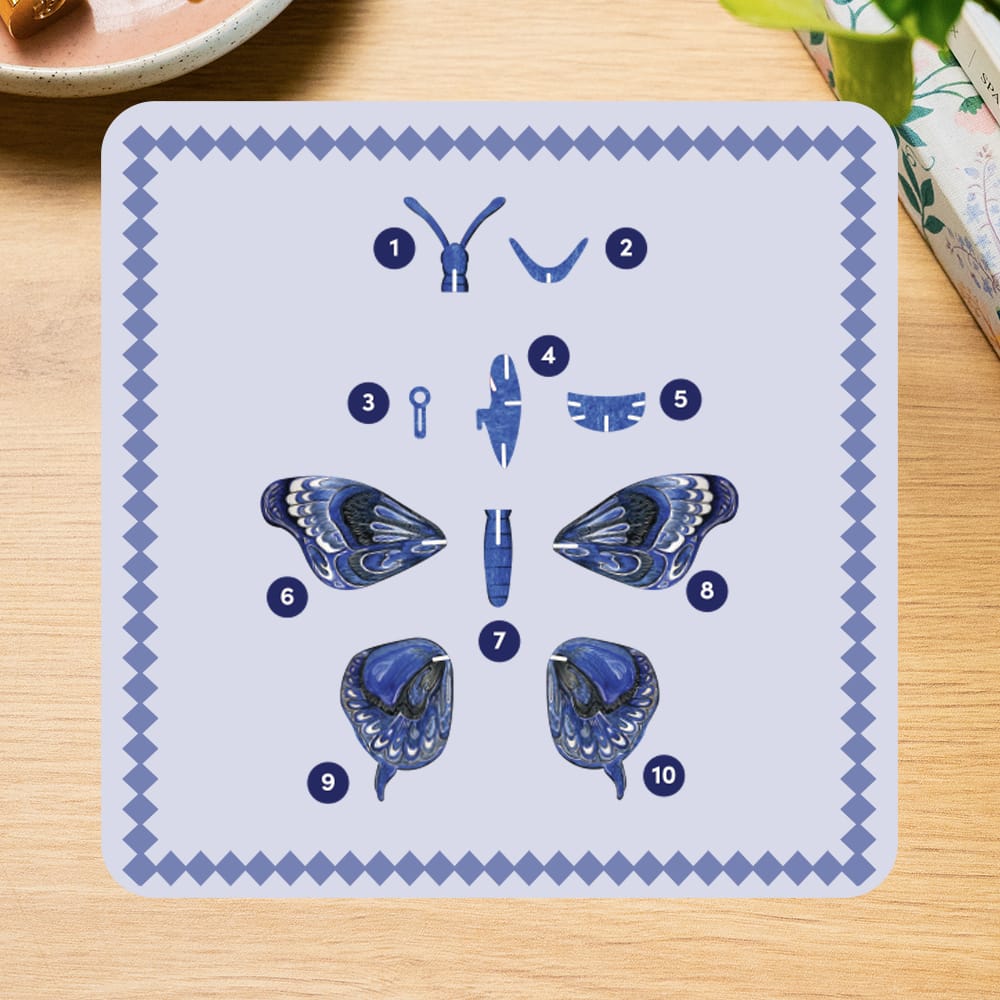 Craft Club AZURE GRAND BUTTERFLY - Paper Craft 3D Puzzle Kit