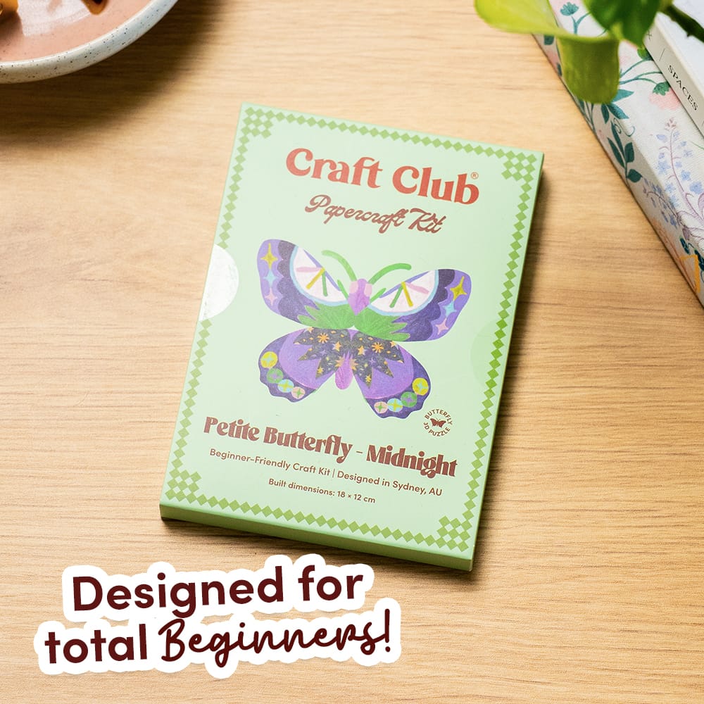 Craft Club MIDNIGHT PETITE BUTTERFLY - Paper Craft 3D Puzzle Kit