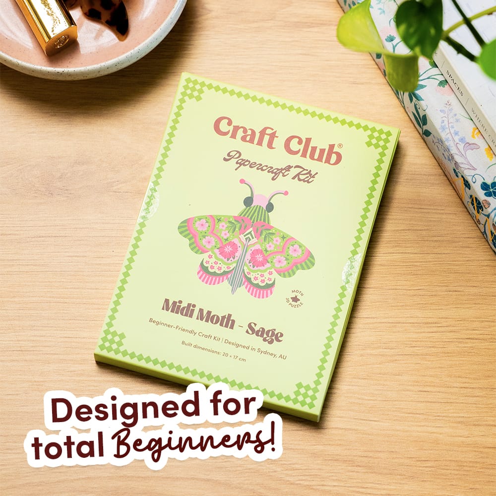 Craft Club SAGE MIDI MOTH - Paper Craft 3D Puzzle Kit