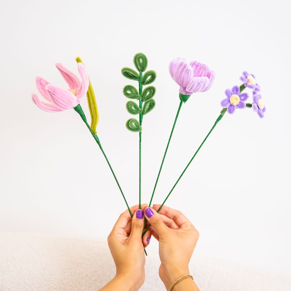 Craft Club PURPLE SPLENDOUR - Pipe Cleaner Bouquet Kit