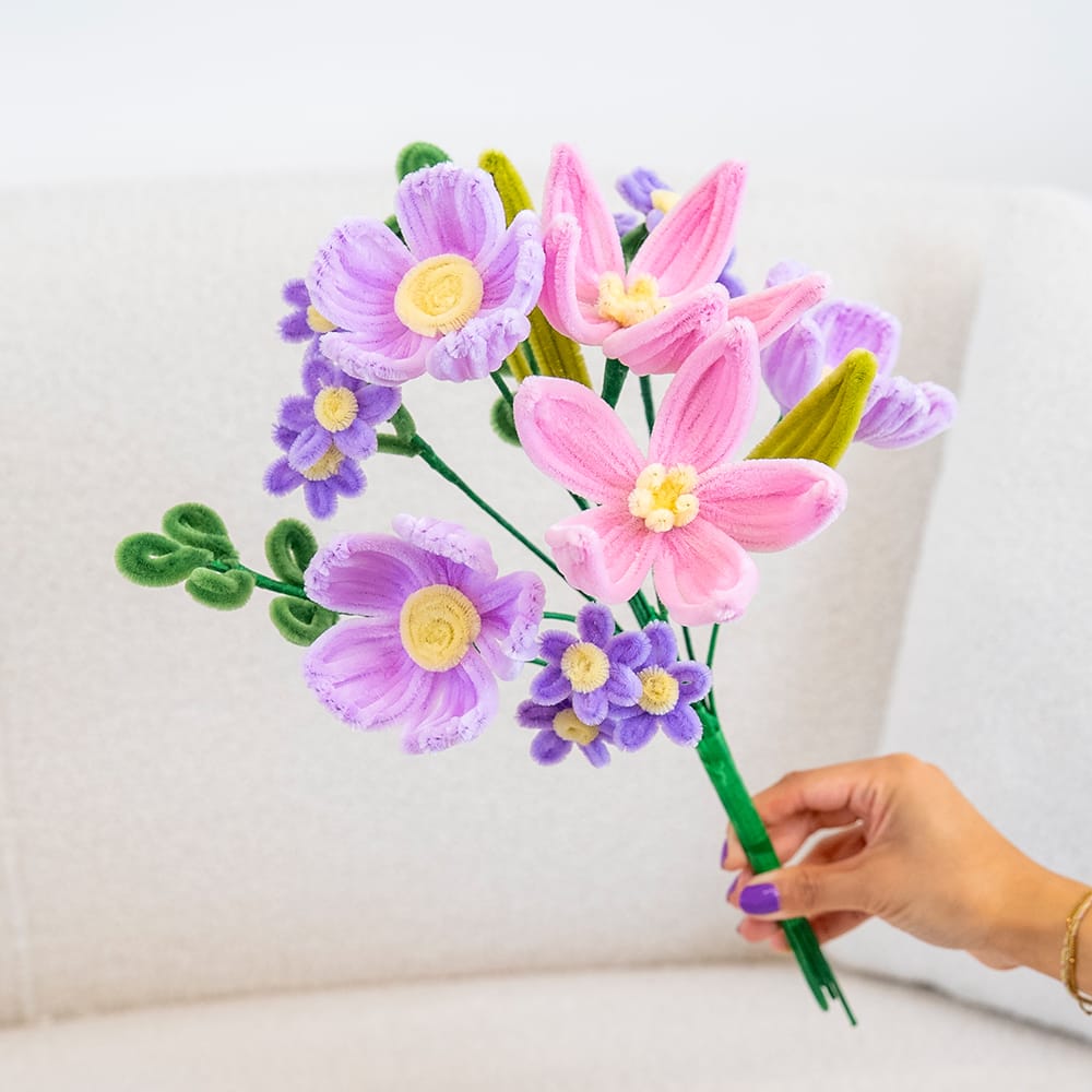 Craft Club PURPLE SPLENDOUR - Pipe Cleaner Bouquet Kit