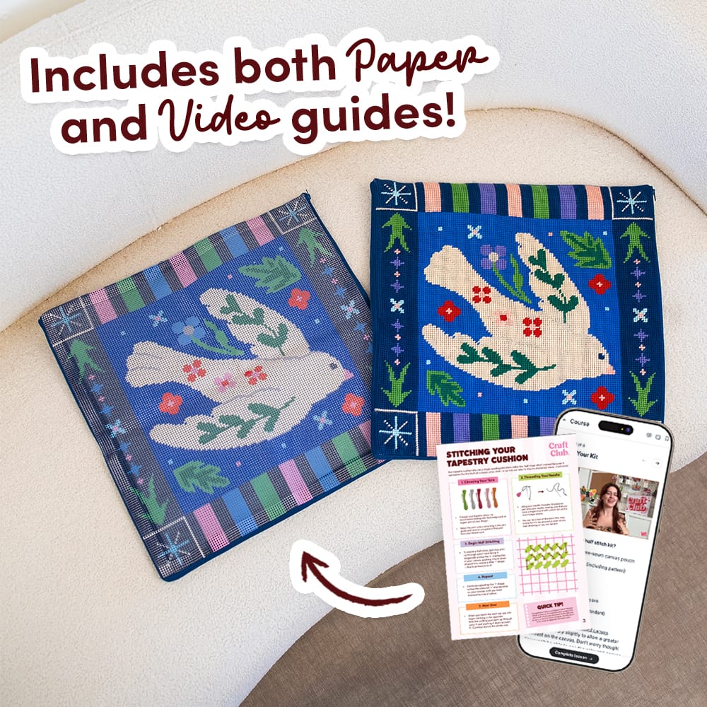 Craft Club DARLING DOVE - Tapestry Needlepoint Cushion Kit