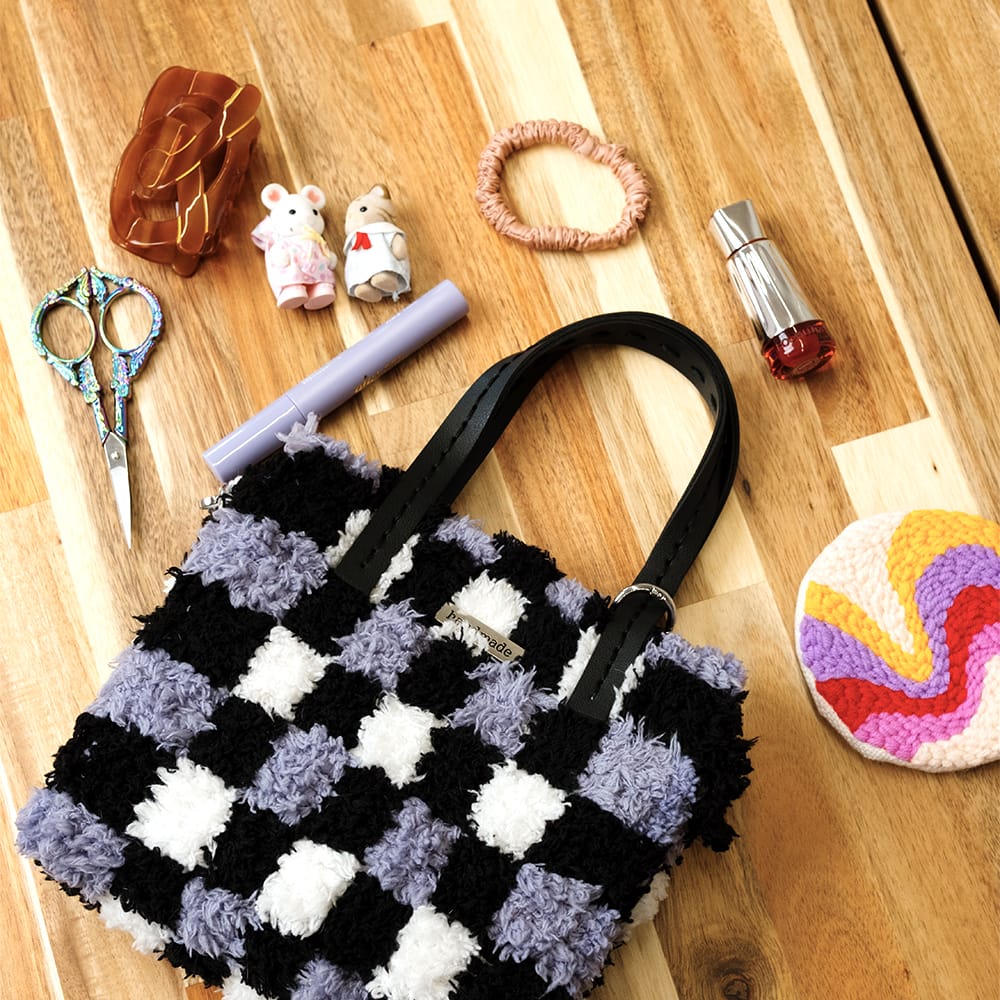Craft Club Black Checker- Woven Tote Bag Kit
