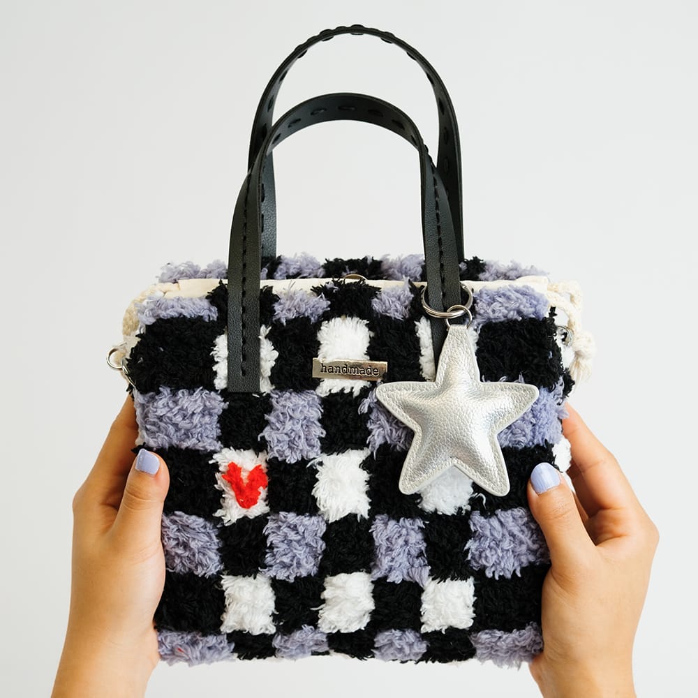 Craft Club Black Checker- Woven Tote Bag Kit