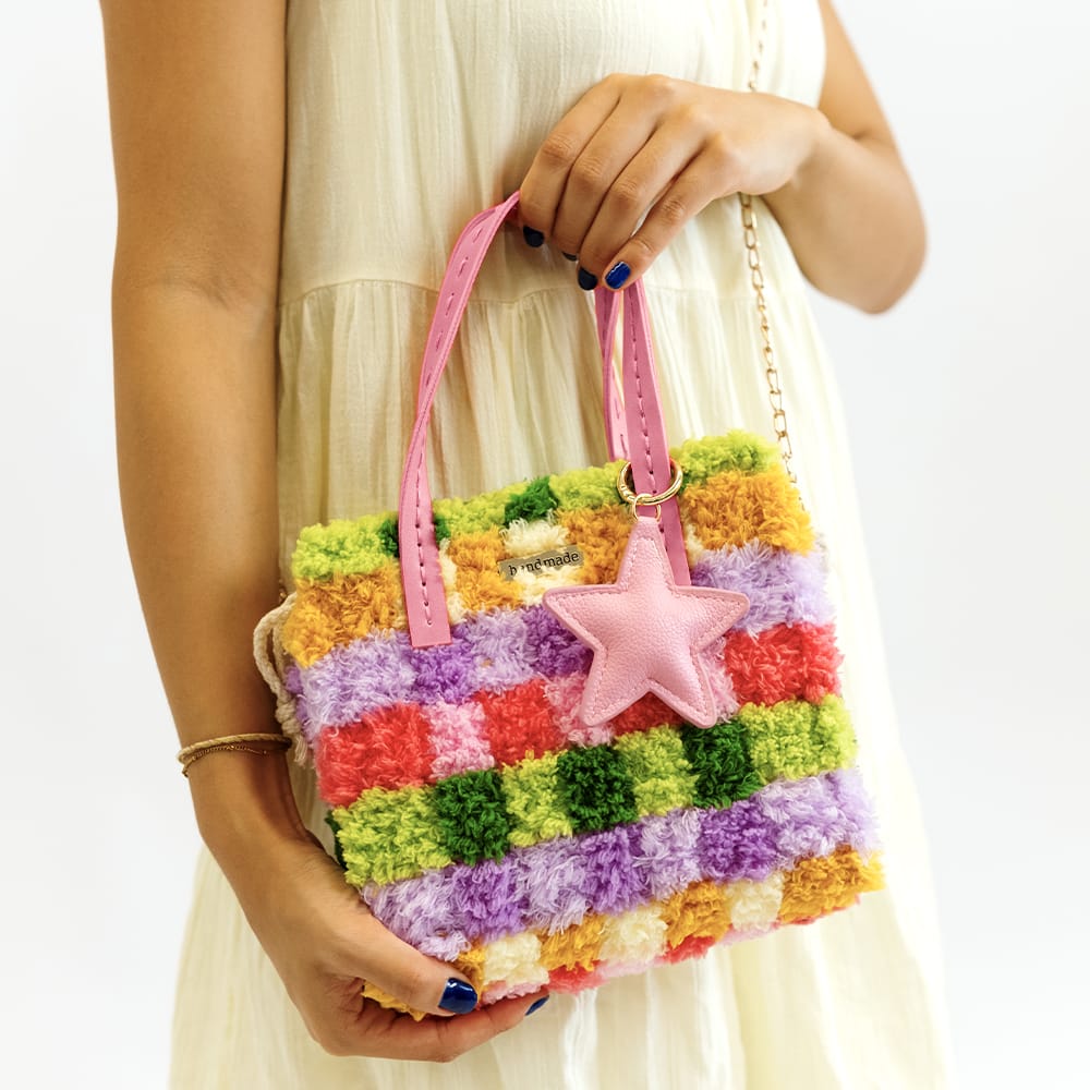 Craft Club Rainbow Checker - Woven Tote Bag Kit