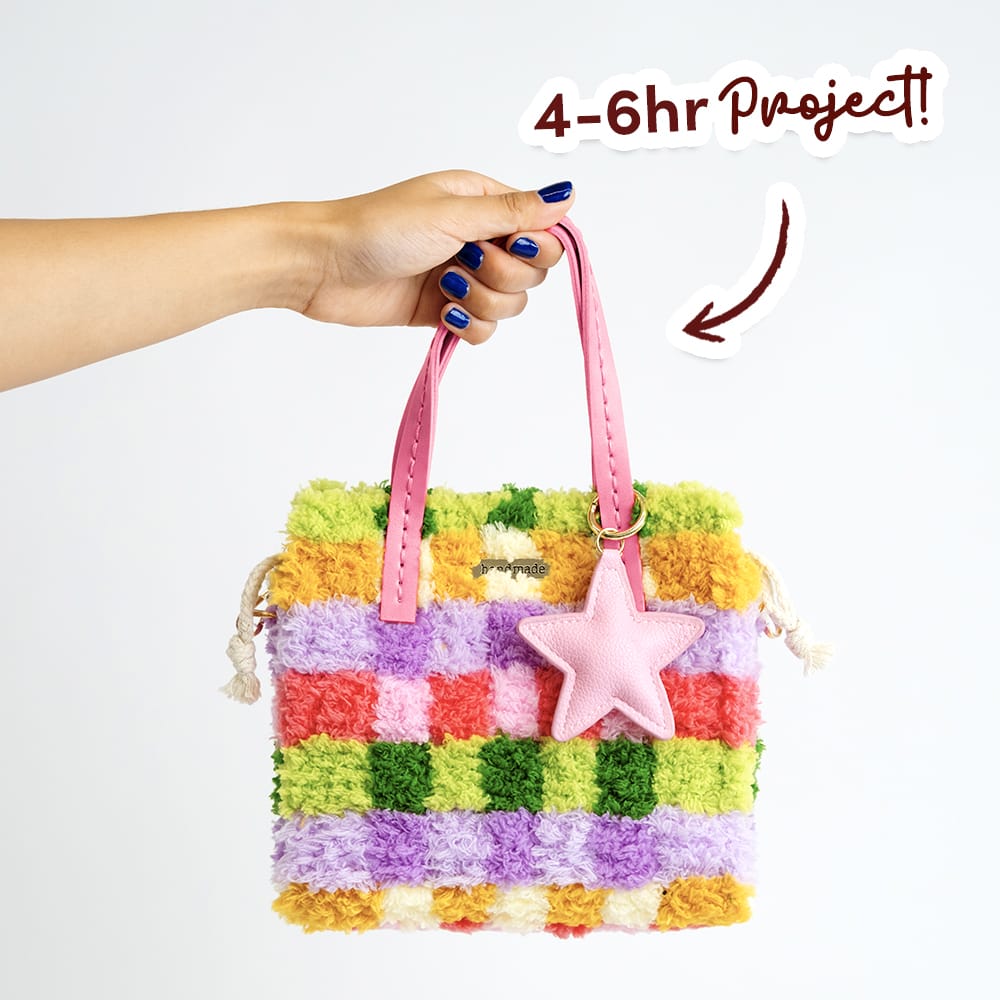 Craft Club Rainbow Checker - Woven Tote Bag Kit