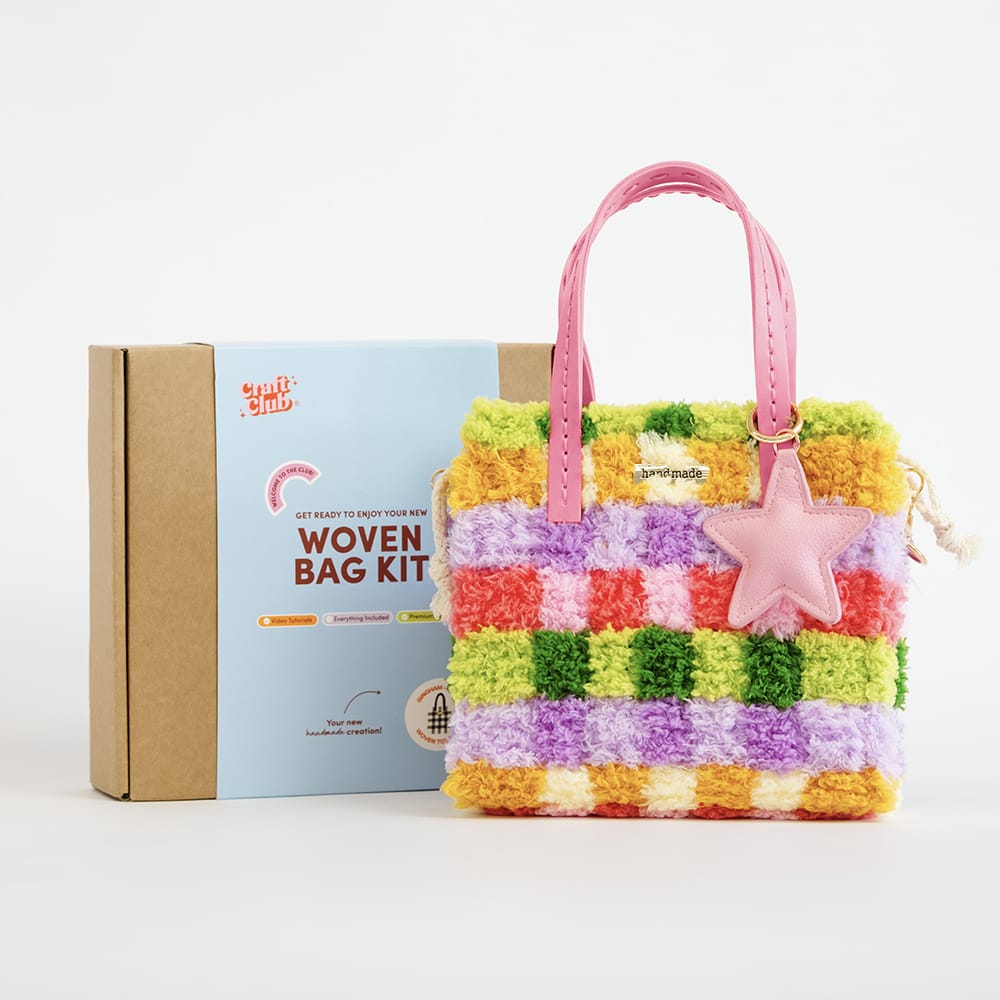 Craft Club Rainbow Checker - Woven Tote Bag Kit